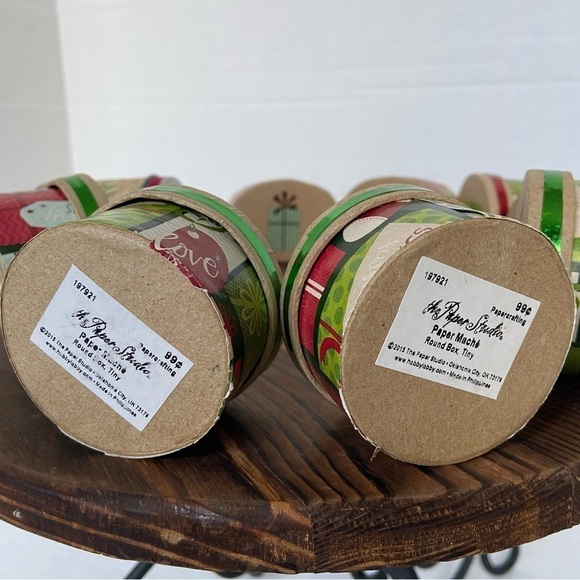 The Paper Studio Paper Mache Ornament Boxes Hobby Lobby Tiny Oval And Circle Box - Picture 13 of 15